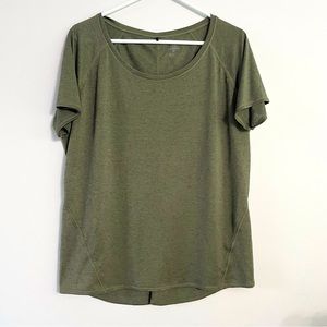 Prana Workout Lightweight Green Short Sleeve Top T Shirt Women’s XL Stretchy